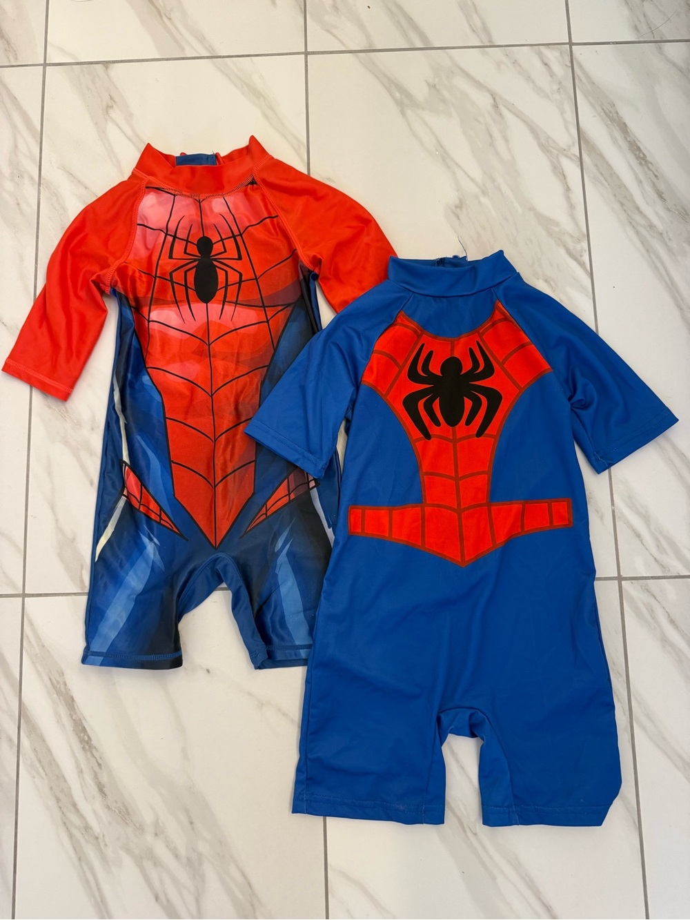 Bundle! Spiderman Themed Kids Swimsuit Costume 4T and Sneakers Size 10 - Picture 2 of 13